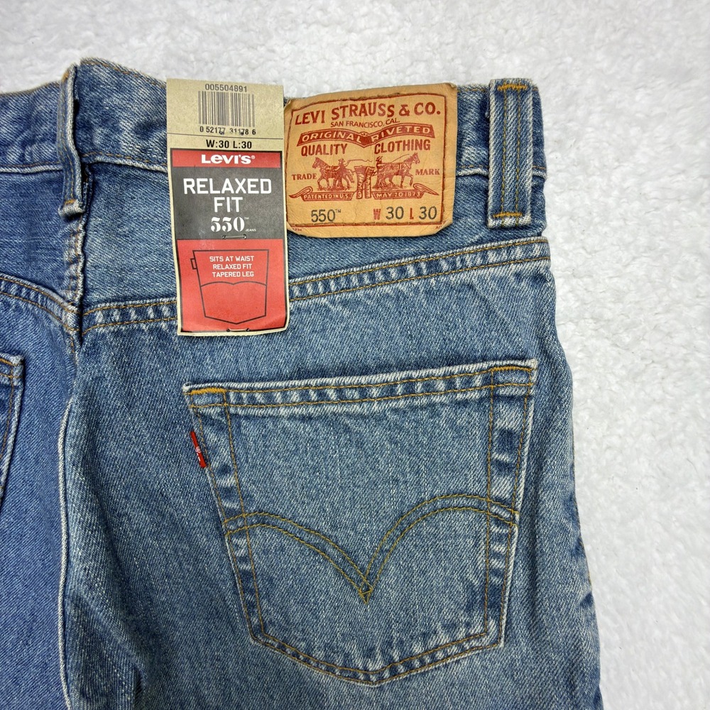 Levis 550 Relaxed Fit‎ Denim Jeans Mens 30x30 Blue NWT